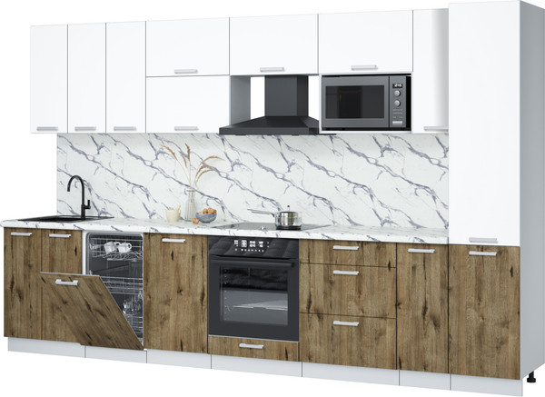 Кухонный гарнитур Интерлиния Мила Лайт 3.4-ПМ4  - фото