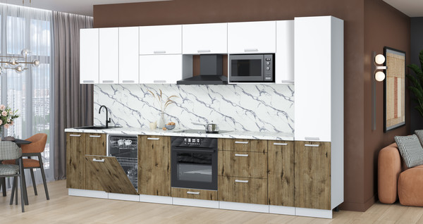 Кухонный гарнитур Интерлиния Мила Лайт 3.4-ПМ4 