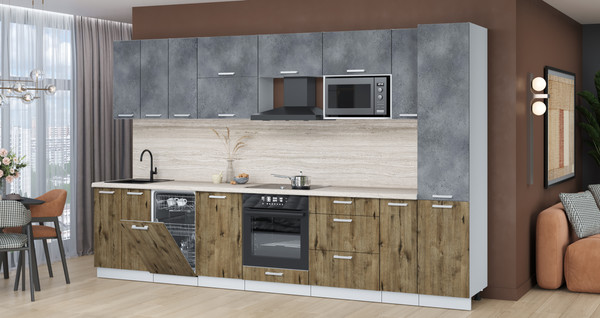 Кухонный гарнитур Интерлиния Мила Лайт 3.4-ПМ4