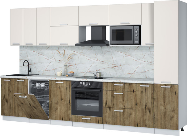 Кухонный гарнитур Интерлиния Мила Лайт 3.4-ПМ4  - фото