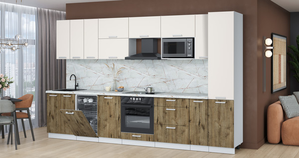 Кухонный гарнитур Интерлиния Мила Лайт 3.4-ПМ4 