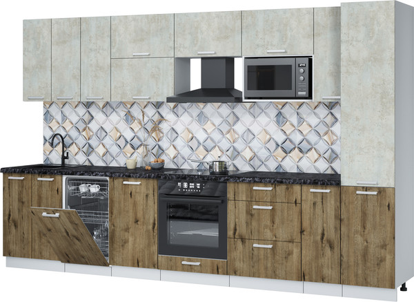 Кухонный гарнитур Интерлиния Мила Лайт 3.4-ПМ4  - фото