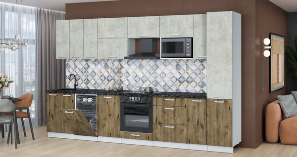 Кухонный гарнитур Интерлиния Мила Лайт 3.4-ПМ4 