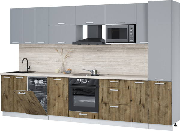 Кухонный гарнитур Интерлиния Мила Лайт 3.4-ПМ4  - фото