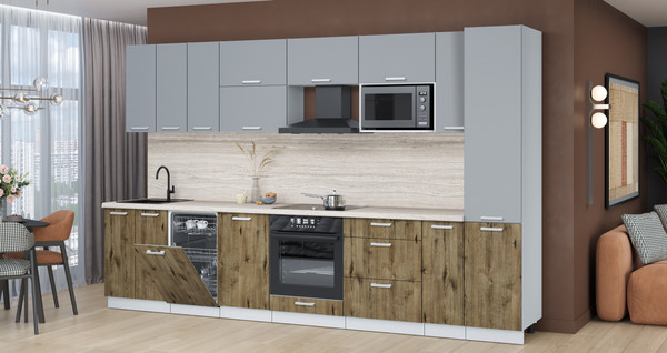 Кухонный гарнитур Интерлиния Мила Лайт 3.4-ПМ4 