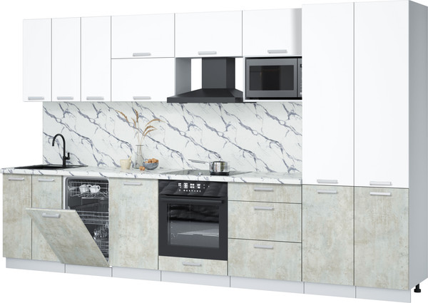 Кухонный гарнитур Интерлиния Мила Лайт 3.5-ПМ4  - фото