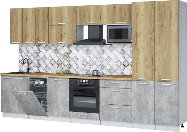 Кухонный гарнитур Интерлиния Мила Лайт 3.5-ПМ4 - фото