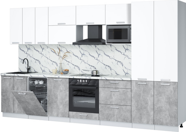 Кухонный гарнитур Интерлиния Мила Лайт 3.5-ПМ4 - фото