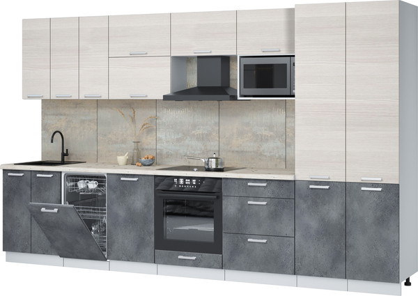 Кухонный гарнитур Интерлиния Мила Лайт 3.5-ПМ4  - фото