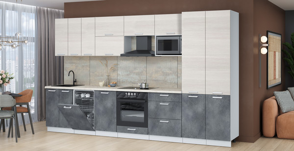 Кухонный гарнитур Интерлиния Мила Лайт 3.5-ПМ4 