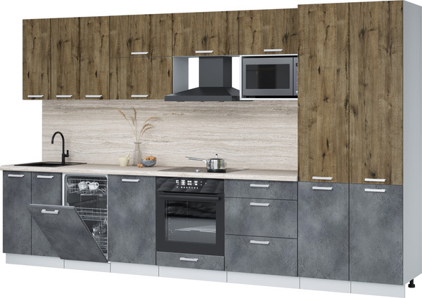 Кухонный гарнитур Интерлиния Мила Лайт 3.5-ПМ4  - фото