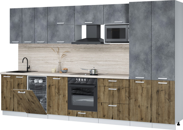 Кухонный гарнитур Интерлиния Мила Лайт 3.5-ПМ4  - фото