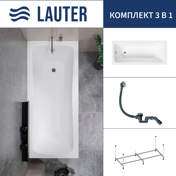 Ванна акриловая Lauter Bianca 140 / 21207140 - фото