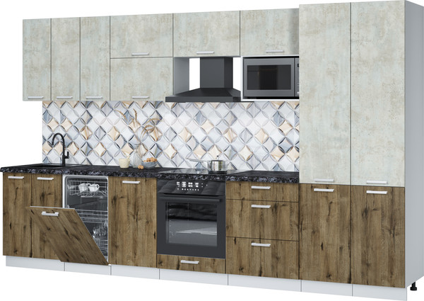 Кухонный гарнитур Интерлиния Мила Лайт 3.5-ПМ4  - фото