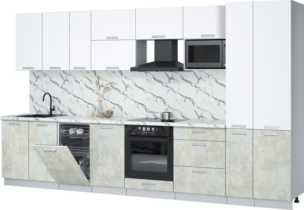 Кухонный гарнитур Интерлиния Мила Лайт 3.6-ПМ4  - фото