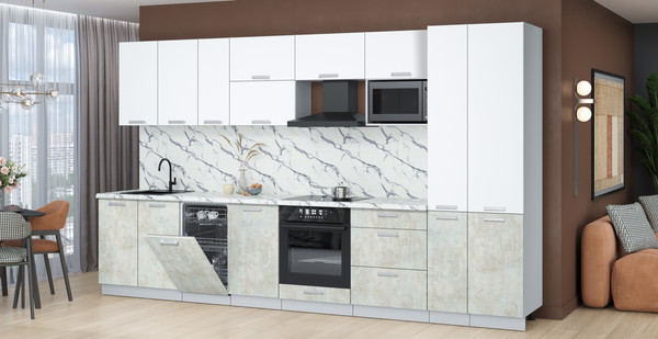 Кухонный гарнитур Интерлиния Мила Лайт 3.6-ПМ4 