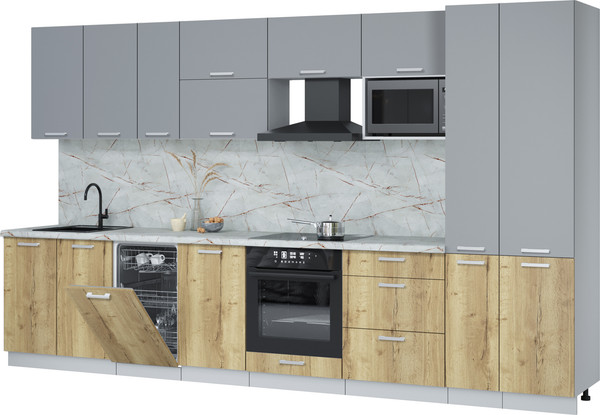 Кухонный гарнитур Интерлиния Мила Лайт 3.6-ПМ4  - фото