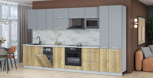 Кухонный гарнитур Интерлиния Мила Лайт 3.6-ПМ4 