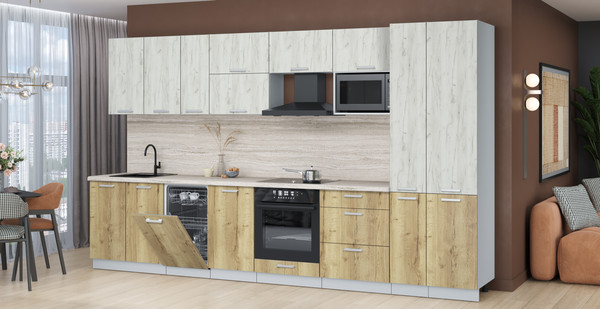 Кухонный гарнитур Интерлиния Мила Лайт 3.6-ПМ4 