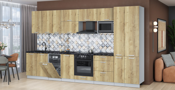 Кухонный гарнитур Интерлиния Мила Лайт 3.6-ПМ4