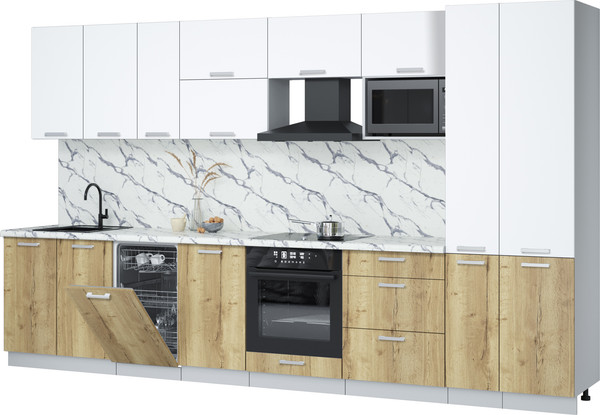 Кухонный гарнитур Интерлиния Мила Лайт 3.6-ПМ4 - фото