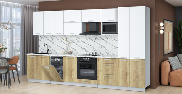 Кухонный гарнитур Интерлиния Мила Лайт 3.6-ПМ4