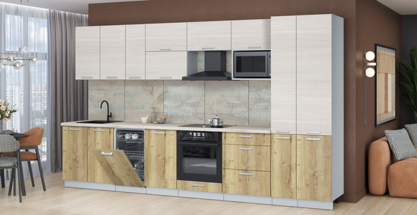 Кухонный гарнитур Интерлиния Мила Лайт 3.6-ПМ4 