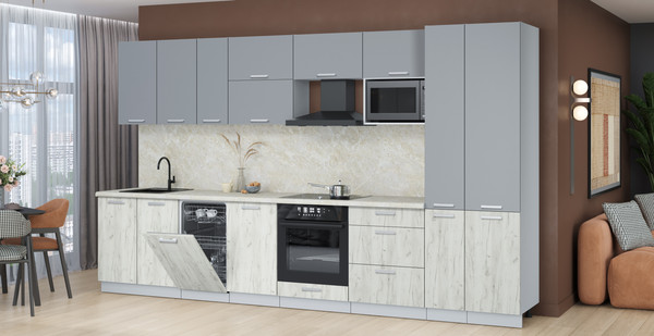 Кухонный гарнитур Интерлиния Мила Лайт 3.6-ПМ4 