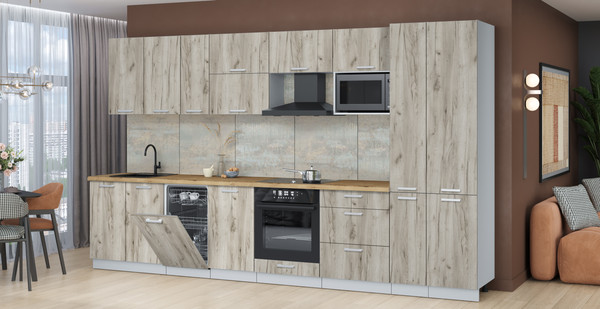 Кухонный гарнитур Интерлиния Мила Лайт 3.6-ПМ4 