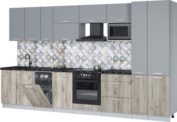 Кухонный гарнитур Интерлиния Мила Лайт 3.6-ПМ4  - фото