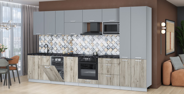 Кухонный гарнитур Интерлиния Мила Лайт 3.6-ПМ4 