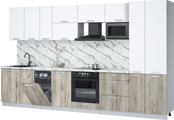 Кухонный гарнитур Интерлиния Мила Лайт 3.6-ПМ4  - фото
