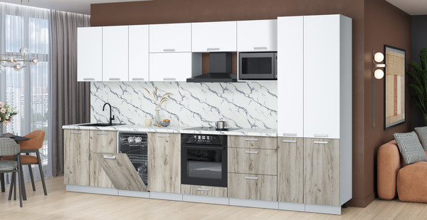 Кухонный гарнитур Интерлиния Мила Лайт 3.6-ПМ4 