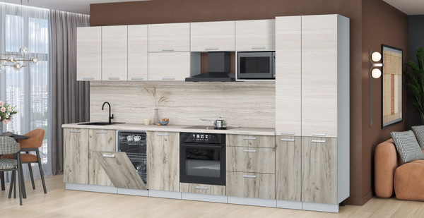 Кухонный гарнитур Интерлиния Мила Лайт 3.6-ПМ4 