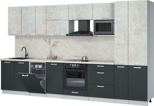 Кухонный гарнитур Интерлиния Мила Лайт 3.6-ПМ4  - фото