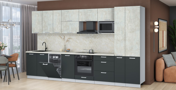 Кухонный гарнитур Интерлиния Мила Лайт 3.6-ПМ4 