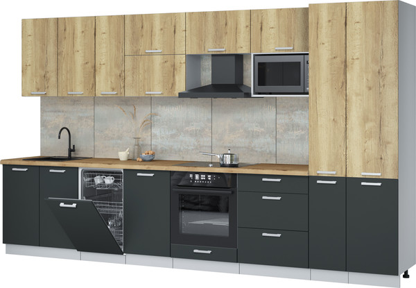 Кухонный гарнитур Интерлиния Мила Лайт 3.6-ПМ4 - фото