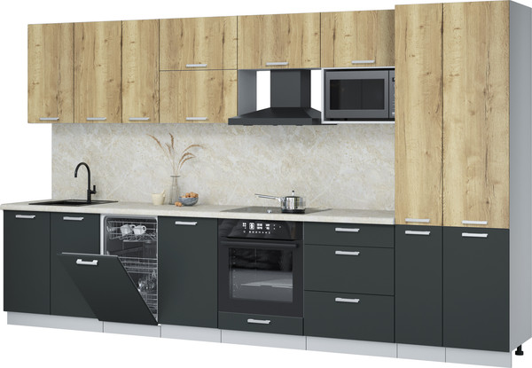 Кухонный гарнитур Интерлиния Мила Лайт 3.6-ПМ4  - фото