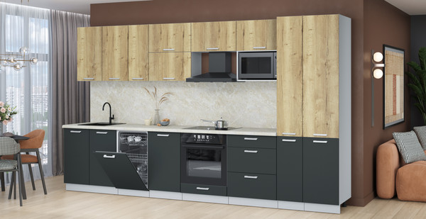 Кухонный гарнитур Интерлиния Мила Лайт 3.6-ПМ4 