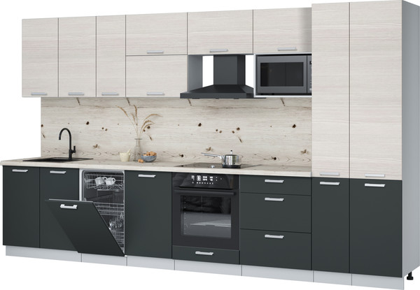 Кухонный гарнитур Интерлиния Мила Лайт 3.6-ПМ4  - фото