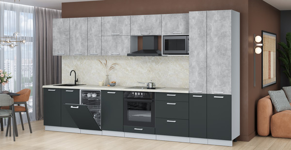 Кухонный гарнитур Интерлиния Мила Лайт 3.6-ПМ4 