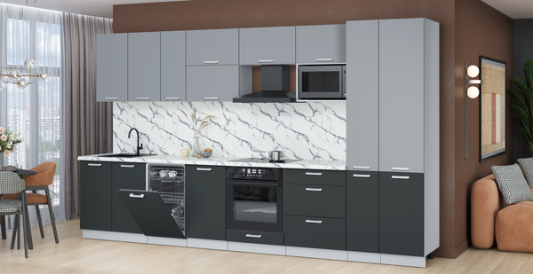 Кухонный гарнитур Интерлиния Мила Лайт 3.6-ПМ4 