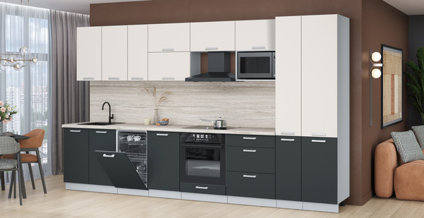 Кухонный гарнитур Интерлиния Мила Лайт 3.6-ПМ4 