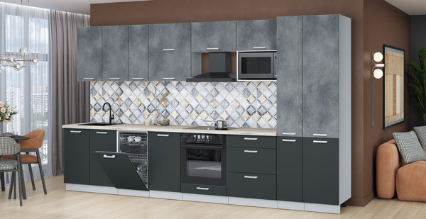 Кухонный гарнитур Интерлиния Мила Лайт 3.6-ПМ4 