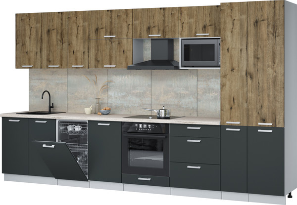 Кухонный гарнитур Интерлиния Мила Лайт 3.6-ПМ4  - фото