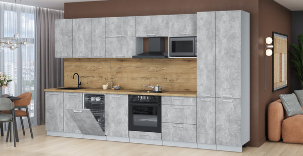 Кухонный гарнитур Интерлиния Мила Лайт 3.6-ПМ4 