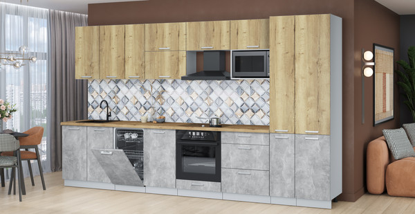 Кухонный гарнитур Интерлиния Мила Лайт 3.6-ПМ4 