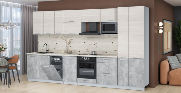 Кухонный гарнитур Интерлиния Мила Лайт 3.6-ПМ4 