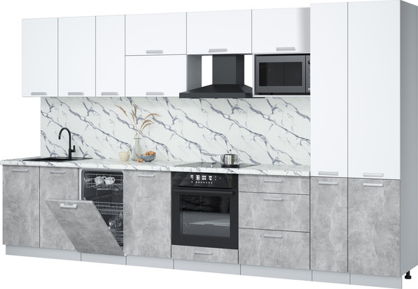 Кухонный гарнитур Интерлиния Мила Лайт 3.6-ПМ4  - фото