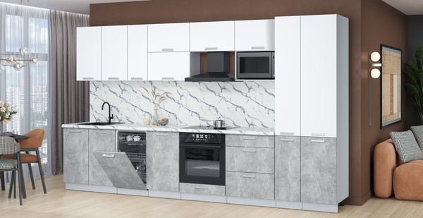 Кухонный гарнитур Интерлиния Мила Лайт 3.6-ПМ4 